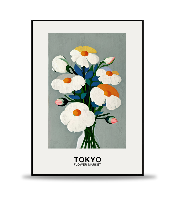 Japan Flower Market Poster