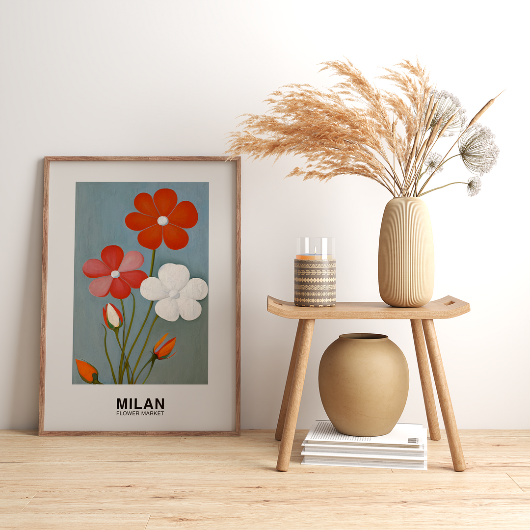 Milan Flower Market Poster