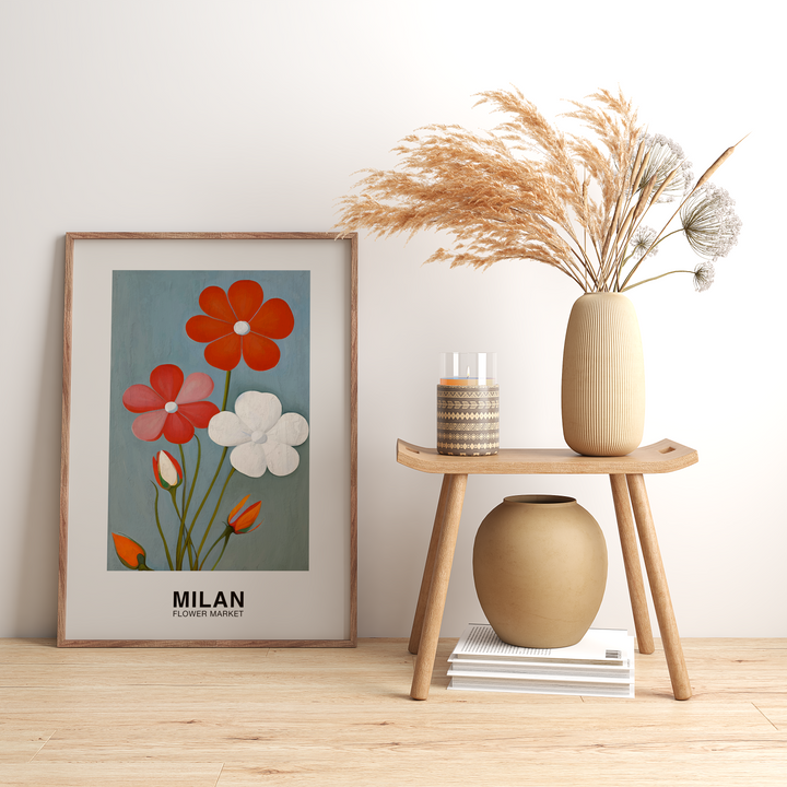 Milan Flower Market Poster