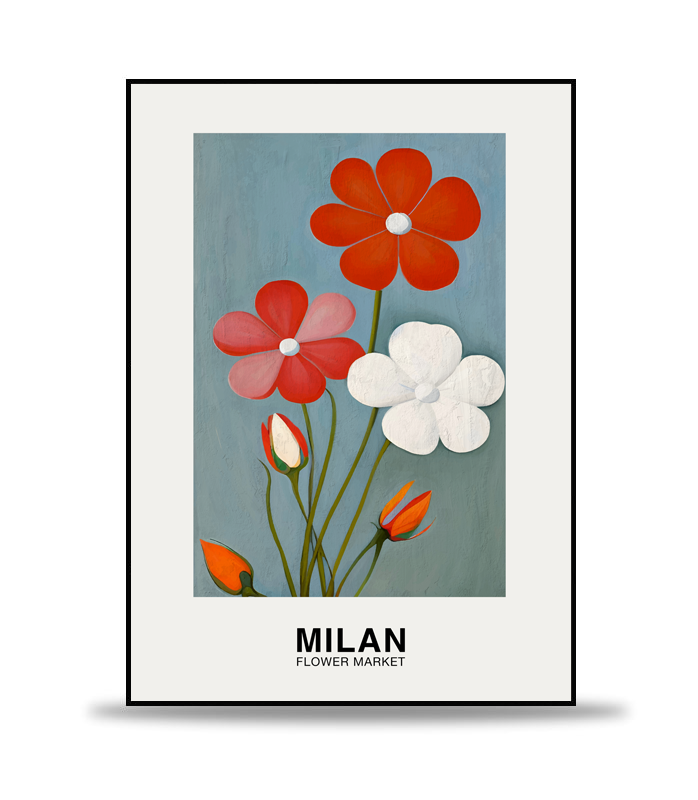 Milan Flower Market Poster