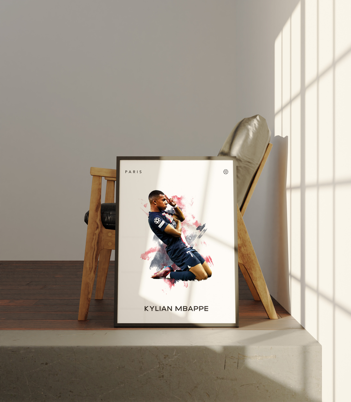 Kylian Mbappe no.4 Fotboll Poster