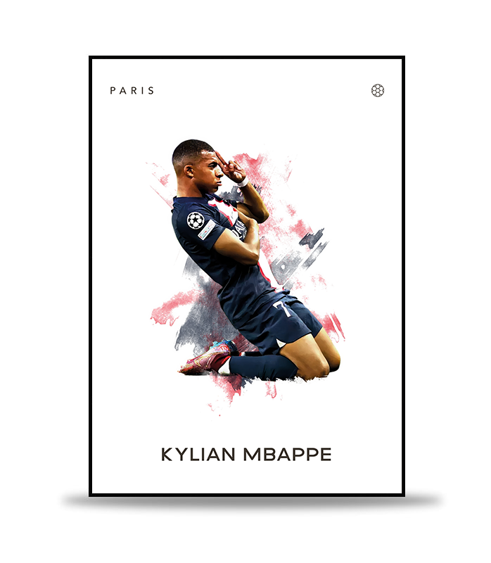 Kylian Mbappe no.4 Fotboll Poster