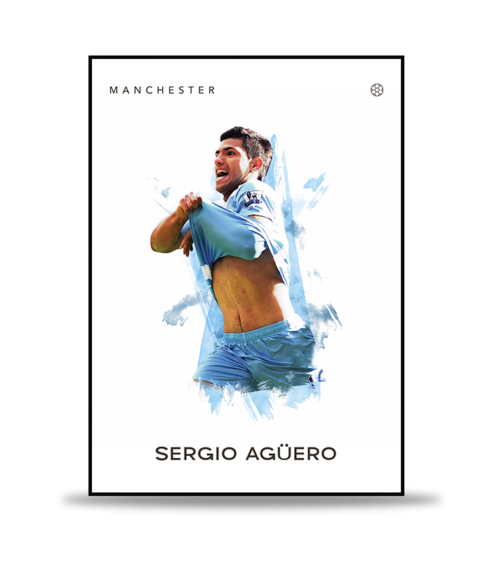 Sergio Aguero Fotboll Poster