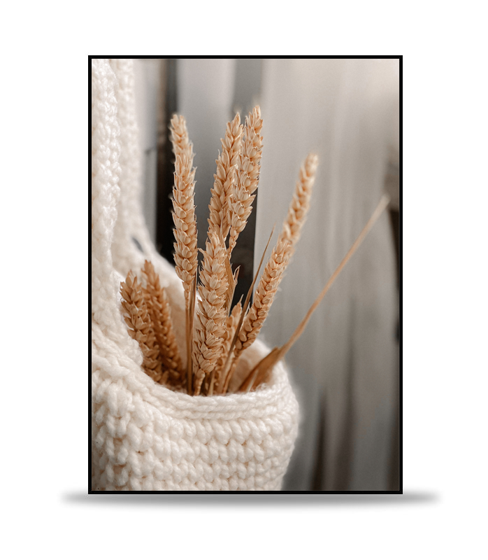 Wheat in a Knitted Bag Poster