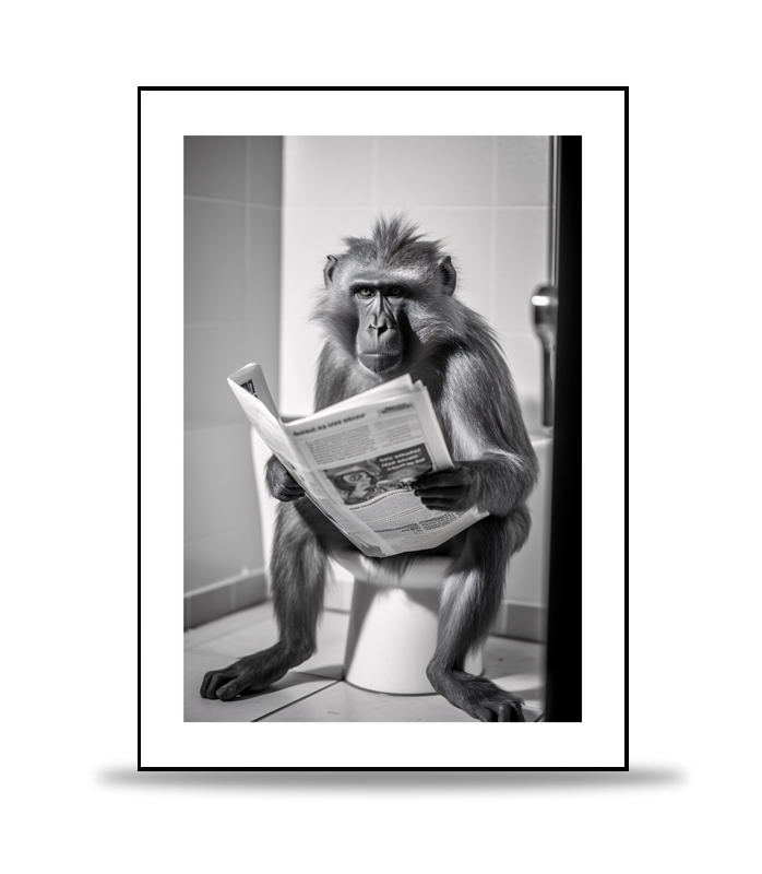 Monkey on the Toilet Poster