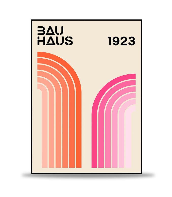 Gradient Pink & Orange Bauhaus Poster