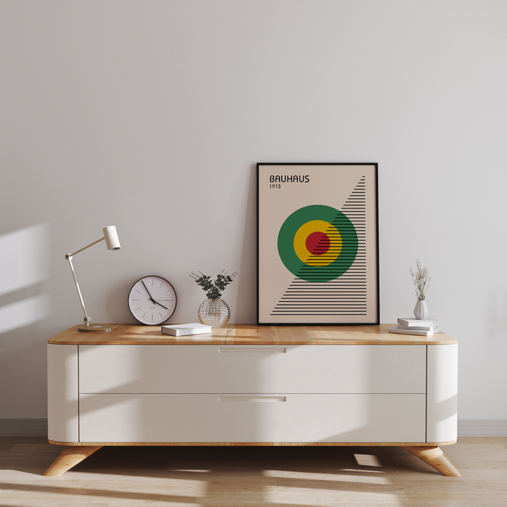 Bauhaus Circled Lines Poster