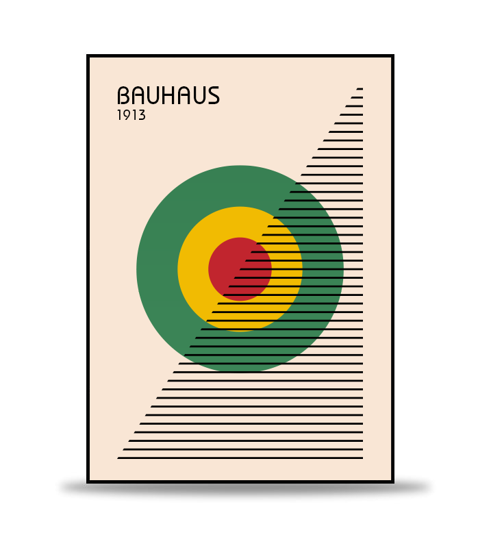 Bauhaus Circled Lines Poster