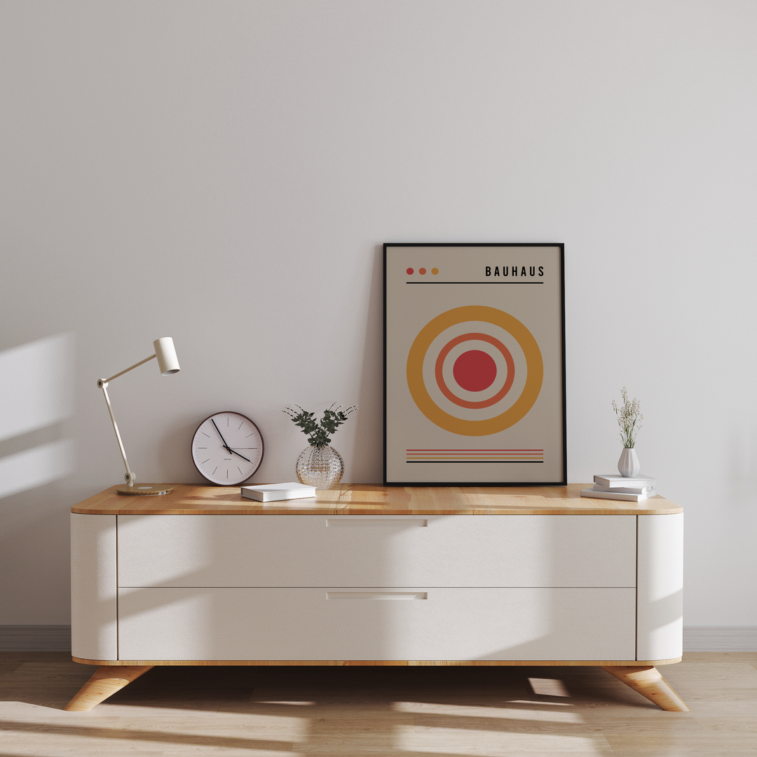 Bauhaus Orange Circle Poster