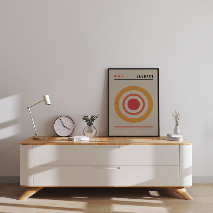 Bauhaus Orange Circle Poster