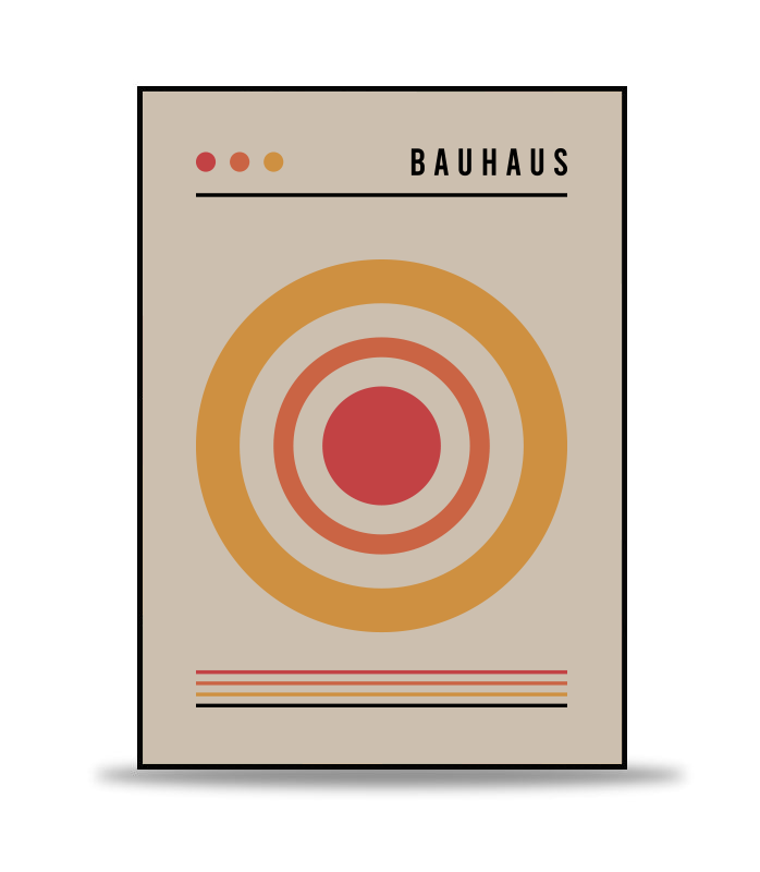 Bauhaus Orange Circle Poster