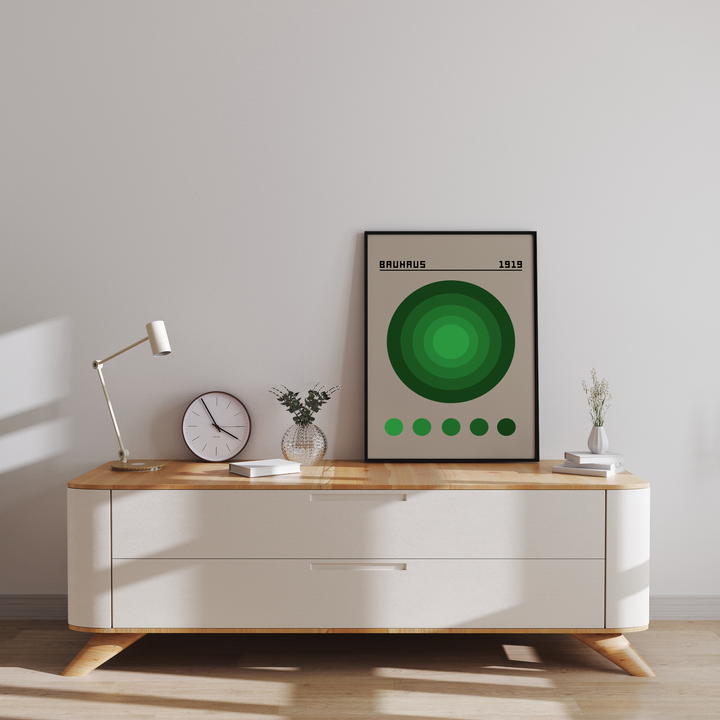 Bauhaus Green Circle Poster