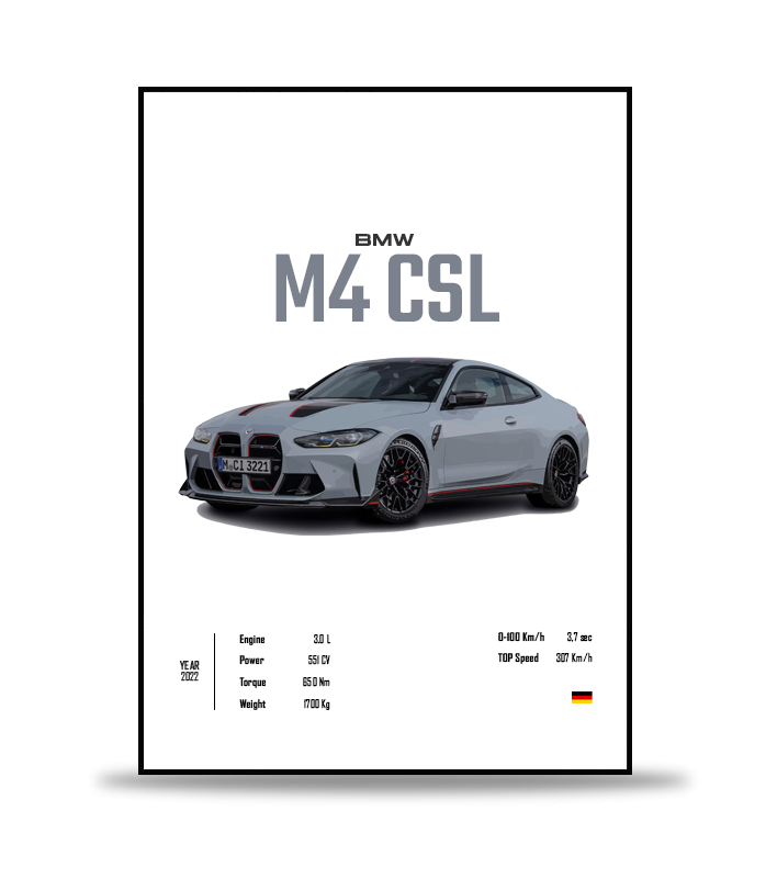 BMW M4 CSL Poster