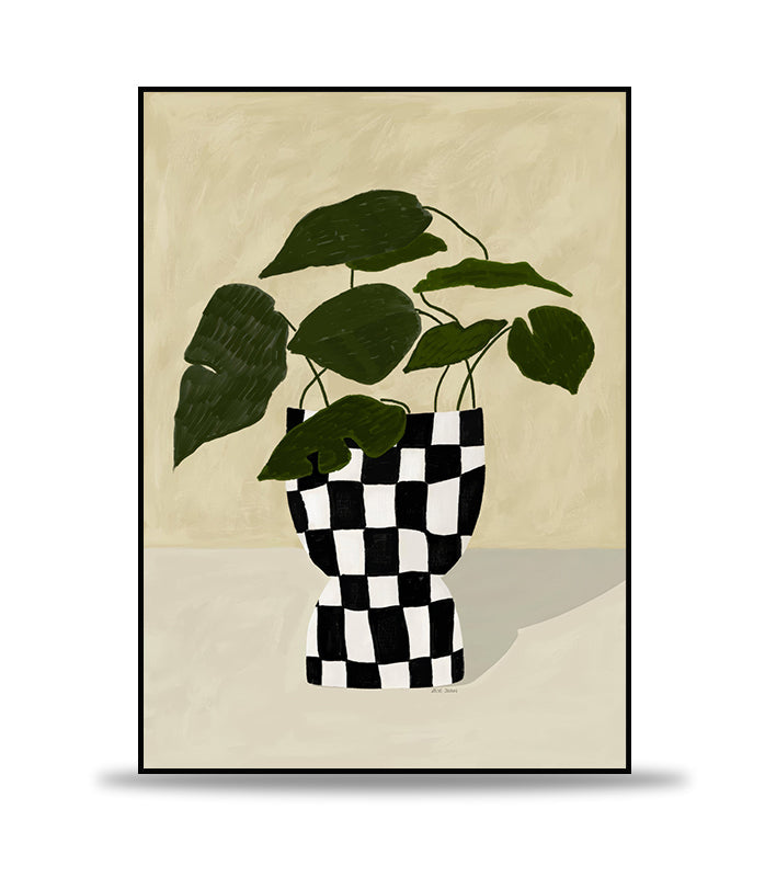 Checkered Botanique Poster