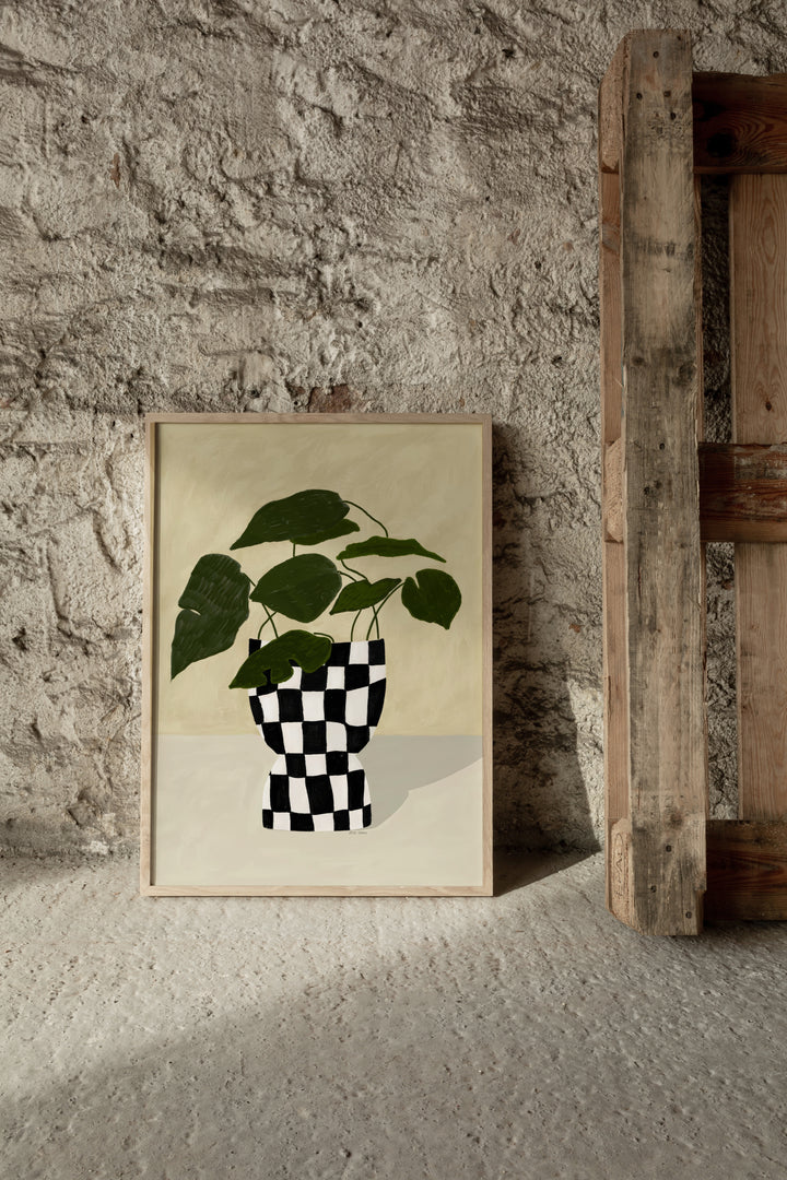 Checkered Botanique Poster