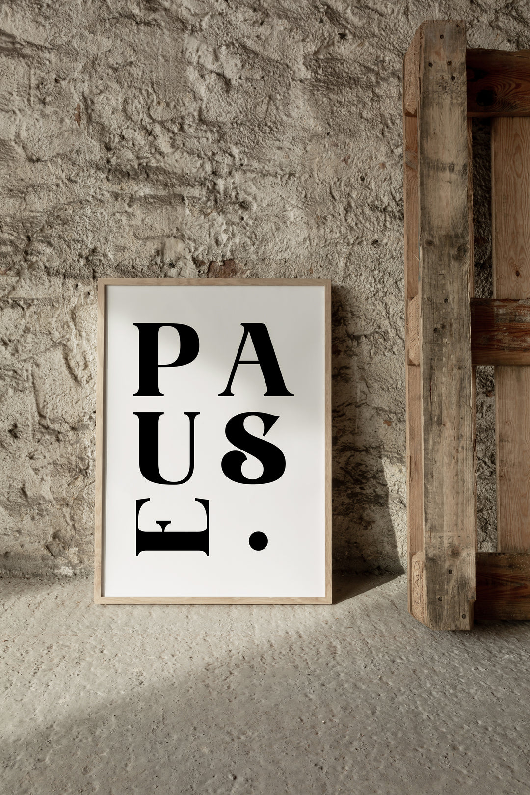 White Pause Poster