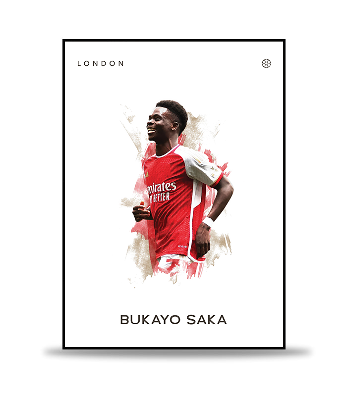 Bukayo Saka no.2 Fotboll Poster