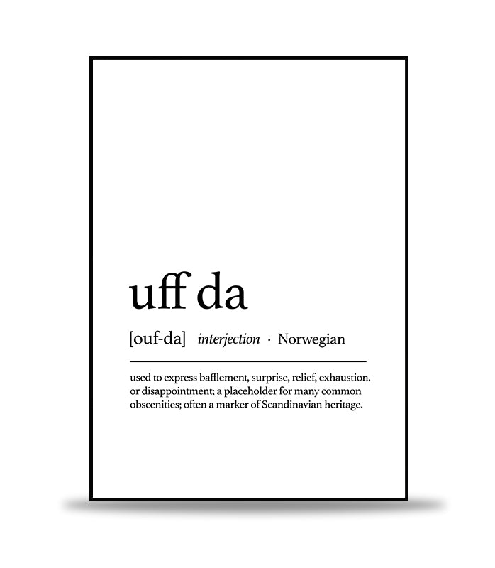 Uff Da Text Poster